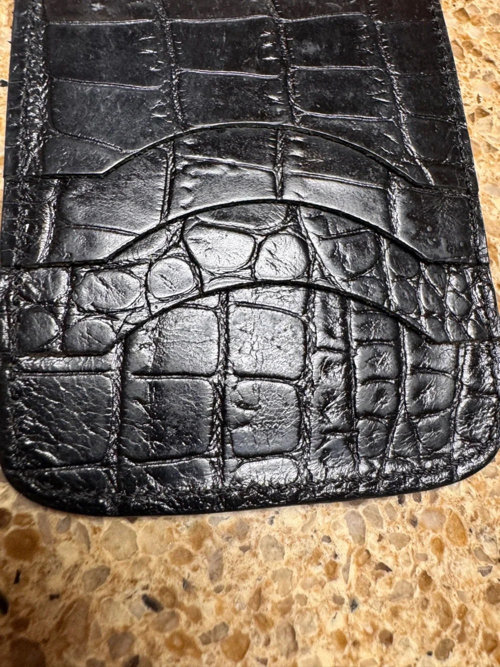 Black Croc-Embossed Banknotes & Card Holder Wallet- Source Unknown